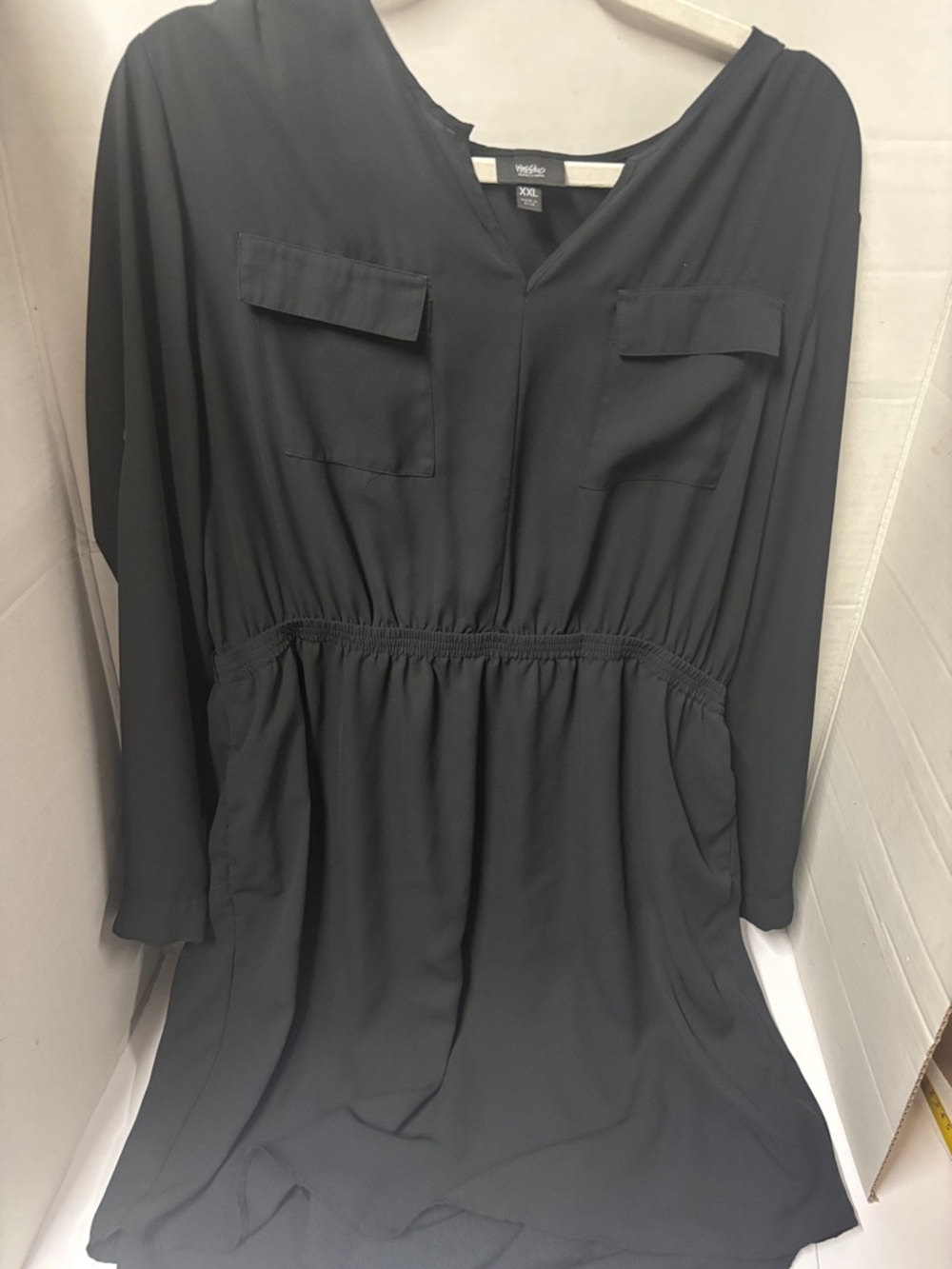 Mossimo Supply Co. Black Long Sleeve V-Neck Dress